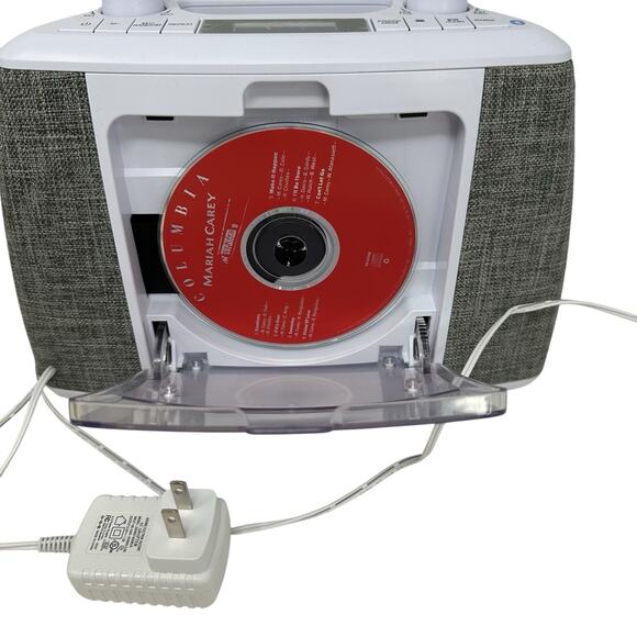 JENSEN CD-565 Portable Bluetooth CD FM Radio White w/CD AC Adapter - Picture 3 of 7